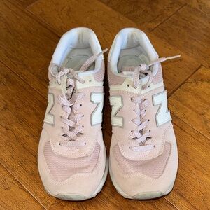 New Balance 574 Light Pink Suede & Mesh Sneakers